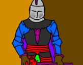 Disegno Cavaliere con una mazza  pitturato su tommaso