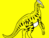 Disegno Parasaurolophus a strisce  pitturato su gaetano