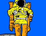 Disegno Astronauta  pitturato su taz