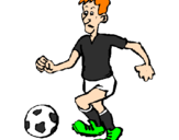 Disegno Giocatore di calcio  pitturato su antonio