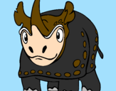 Disegno Rinoceronte  pitturato su Cesare :D