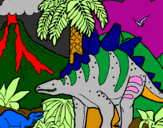 Disegno Famiglia di Tuojiangosaurus  pitturato su cricri