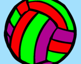 Disegno Pallone da pallavolo  pitturato su giada