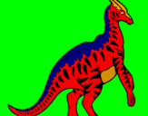 Disegno Parasaurolophus a strisce  pitturato su zampina