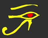 Disegno Occhio di Horus  pitturato su GABRIELE