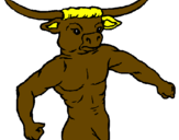 Disegno Testa di bufalo  pitturato su duccio