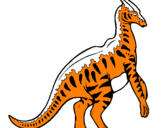 Disegno Parasaurolophus a strisce  pitturato su emanuele