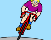 Disegno Ciclista con il berretto  pitturato su eleonora