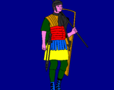 Disegno Soldato romano  pitturato su diego