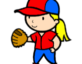 Disegno Giocatrice di baseball  pitturato su allegra