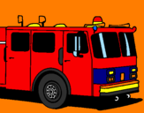 Disegno Camion dei pompieri pitturato su CAMION DEI POMPIERI