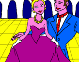 Disegno Principessa e principe al ballo  pitturato su Matilde