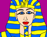 Disegno Tutankamon pitturato su matteo