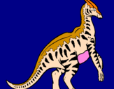 Disegno Parasaurolophus a strisce  pitturato su stefano