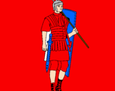 Disegno Soldato romano  pitturato su brigitta