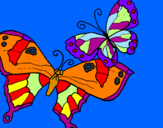 Disegno Farfalle pitturato su teresa