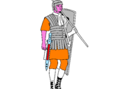 Disegno Soldato romano  pitturato su FEDERICO F