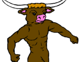 Disegno Testa di bufalo  pitturato su mitica 2000