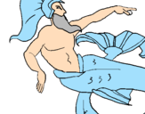 Disegno Poseidone pitturato su Andreana