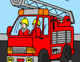 Disegno Camion dei Pompieri  pitturato su Daniele
