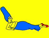 Disegno Marge pitturato su roberto   di    pasquale