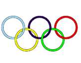 Disegno Anelli dei giochi olimpici  pitturato su ELISA