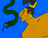Disegno Serpente e guerriero pitturato su GABRIELE