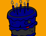 Disegno Torta di compleanno 2 pitturato su alex  del  piero
