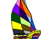 Disegno Veliero pitturato su barca asia