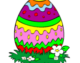 Disegno Uovo di Pasqua 2 pitturato su Fefè