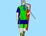Disegno Soldato romano  pitturato su mattia c