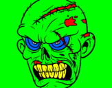 Disegno Zombie pitturato su alessio tolomeo
