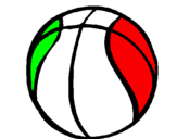 Disegno Pallone da pallacanestro pitturato su antonio