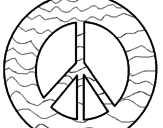 Disegno Simbolo della pace pitturato su lili