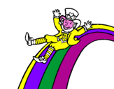 Disegno Folletto nell'arcobaleno  pitturato su LORENZO