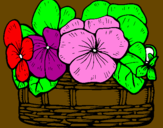 Disegno Paniere di fiori 12 pitturato su luisa E ivana