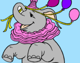 Disegno Elefante con 3 palloncini  pitturato su desy