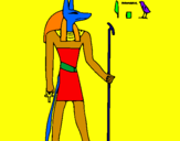 Disegno Anubis pitturato su Anubi