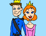 Disegno Principe e principessa  pitturato su BellaGold