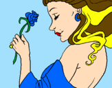 Disegno Principessa con una rosa pitturato su BellaGold