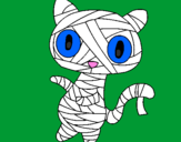 Disegno Mummia gatto scaraboechio pitturato su ELISA