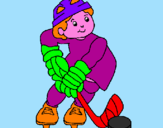Disegno Bambino che gioca a hockey  pitturato su marten