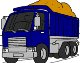 Disegno Camion da carico  pitturato su roosario