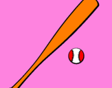 Disegno Mazza da baseball e Pallina  pitturato su vincenzo e clara