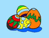 Disegno Uovo di Pasqua pitturato su clarissa