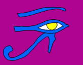 Disegno Occhio di Horus  pitturato su agta