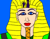 Disegno Tutankamon pitturato su sara