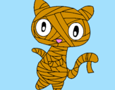 Disegno Mummia gatto scaraboechio pitturato su hasterix