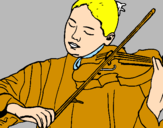 Disegno Violinista  pitturato su ANNAGIULIA