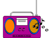 Disegno Radio cassette 2 pitturato su valentino